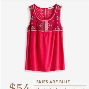 Skies are Blue Embroidered Tank Top
